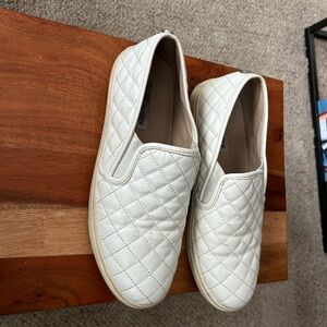 Steve Madden White Quilted Slip-On Shoes